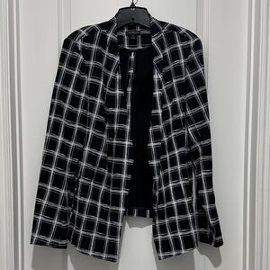 Women's Lane Bryant Black and White Plaid Jacket - 18